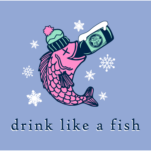 Red Jug Pub Oneonta Drink Like a Fish Winter Long Sleeve