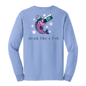 Red Jug Pub Oneonta Drink Like a Fish Winter Long Sleeve